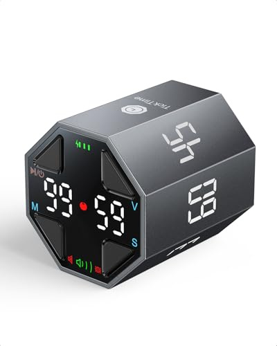 Ticktime T8 Pomodoro Timer Cube für Fokus, Lernen, Arbeit, ADHS, Küche | Pomodoro-Timer, Schneller Flip-Countdown 3/5/10/15/30/45/60 min, Timer & Stoppuhr, 3 Erinnerungen, Flip Pause & Fortsetzen