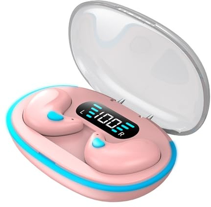 YYGGWL X55 Sleeping Earbuds Mini Headphones TWS Bluetooth Earphone Stereo Hidden(Pink)