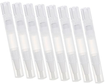 PLAFOPE 8pezzi Per Unghie e Cuticole Penne Vuote Per Unghie Strumento Per Nail Art Design e Facile Per Nutrienti e Smalti Trasparenti