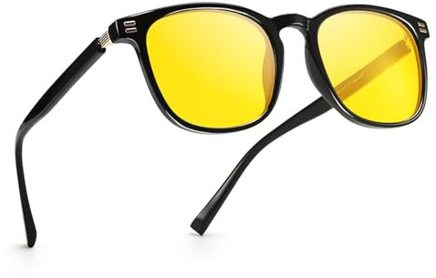 TJUTR Night Driving Glasses for Women Polarised Yellow Lens Anti-Glare Headlight Night Vision Glasses Glare Guard at Nighttime/Rain/Fog