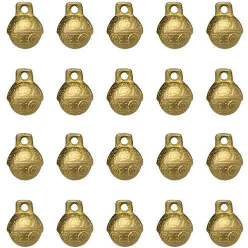 JKJF 20 Stück Messing Schellen Vintage Glocken Basteln Mini Metallglöckchen für DIY Schmuck Halskette Armband Fussbänder