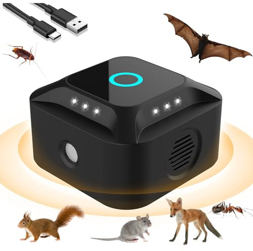 360° Ultraschall Mäuseabwehr,Mäuseabwehr Rattenabwehr mit Ultraschal,für Haus, Keller, Garten, Mäuse und Ratten,vertreiben ohne Chemie und Mäusefalle,300 m² Wirkungsbereich