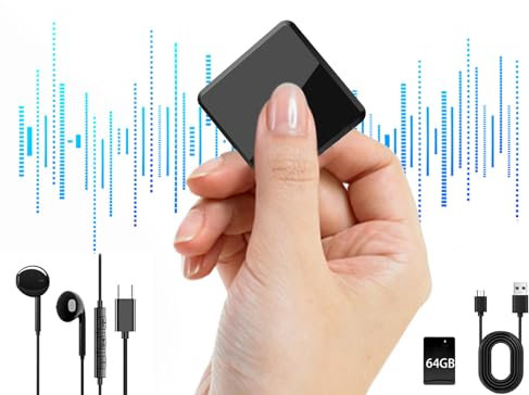 Recording Device-64GB(300Hours) Listening Devices for Spying-Voice Activated Recorder, Mini Voice Recorder Spy Hidden,Audio Recorder for Car,Meetings,Lecture,Interview