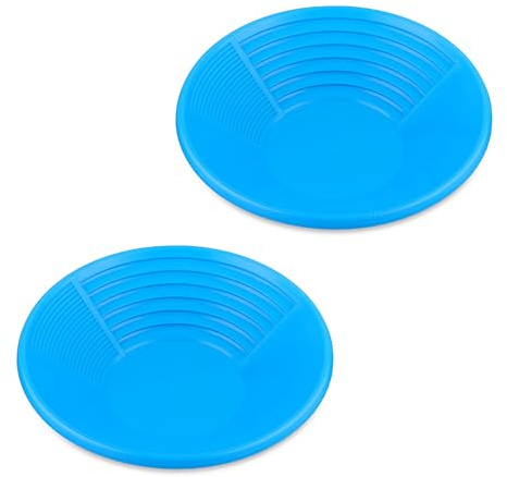 Relaxdays Batée d'orpaillage, lot Pratique de 2, H x D : 8 x 38 cm, en Plastique, 3 Zones, Bleue