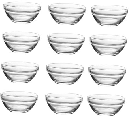 MAGICLULU 12stücke Glas Schalen Für Desserts Salate Snacks Transparente Food Container Mit Solider Struktur Für Abendessen Partys Catering Leicht Zu Reinigen Und Handhaben