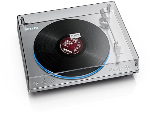 FiiO TT13 Tourne-Disque stéréo en Vinyle entièrement Automatique (analogique), préampli Phono Puissant, Couvercle Anti-poussière, Plateau en Aluminium moulé sous Pression (TT13 Bluetooth argenté)