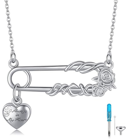 DAYLINLOVE Urne Halskette für Asche S925 Sterling Silber Kremation Halskette für Asche Memorial Asche Halter Schmuck Andenken