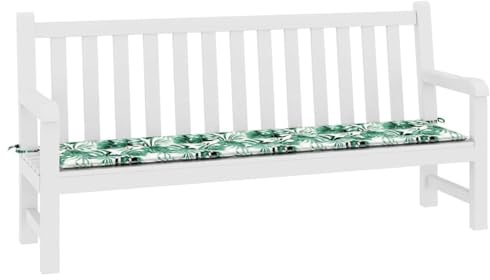 vidaXL Bankpolster Blatt Blattmuster 200 x 50 x 3 cm Oxford-Stoff, Kissen für Wohnzimmer, rechteckig, modern, robust, für Terrasse, Garten, Schaum, Oxford-Stoff, drinnen, draußen