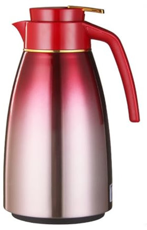 Jarra térmica de café con aislamiento, jarra for bebidas de 1,6 l/56 oz, dispensador de acero inoxidable, termo for líquidos fríos y calientes (1 unidad)(Red)