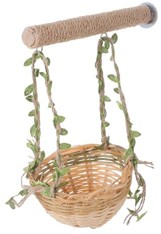 Abaodam Vogelspielzeug Für Papageien Seagrass-hängematte Und Kletterstand Mit Schaukeln Für Wellensittiche Und Nymphensittiche Sorgt Für Spielspaß Und Entspannung
