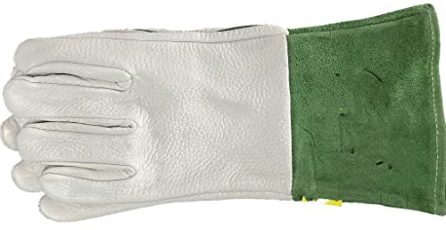 GYBBHia Cuero Soldador Trabajo Guante Seguridad Mano Cuero TIG MIG Soldadura Guantes Herramientas Jardinería