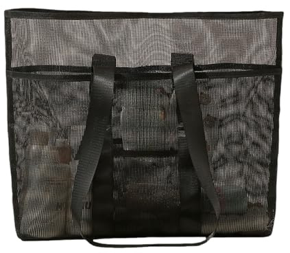 Sacs de plage pour femmes, sac de rangement cosmétique imperméable, grande capacité, organisateur de plage, fournitures de voyage multifonctionnelles pour serviette, cosmétiques, maillot de bain, Noir