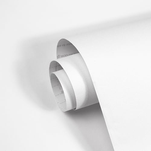 xupingjiti Papier peint autocollant blanc mat- Papier mural- 44 x 1000 cm - Film décoratif en vinyle pour meubles de cuisine, armoire - Imperméable