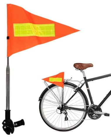 Huxibai Flagge für Fahrradanhänger, Sicherheitswimpel für Fahrräder, einziehbar, wasserdicht, reißfest, hohe Sichtbarkeit, für Kinder, Erwachsene, Rollstuhl