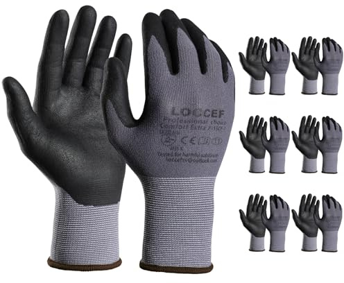LOCCEF MicroFoam Nitril Arbeitshandschuhe Herren Damen (6Paar, 10/XL)