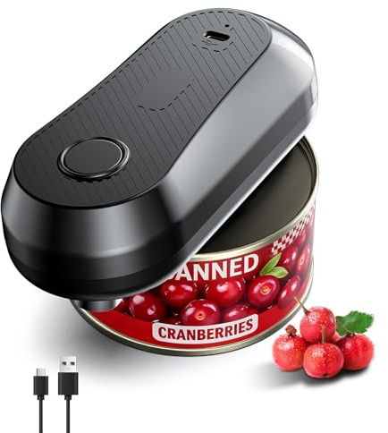 Electric Tin Opener, Electric Can Opener Rechargeable, Can Openers 360° One Button Automatically Open Any Size Cans, Safe, Reliable and Easy, Kitchen Best Choice