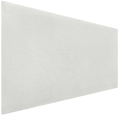 DHOME Testiera con Finitura in Spugna Soft Rivestimento Liscio in Tessuto Morbido Ideale per Pareti Acustiche e Testiere Fonoassorbenti da Letto (95cm, 4cm - 70 Al., Bianco)
