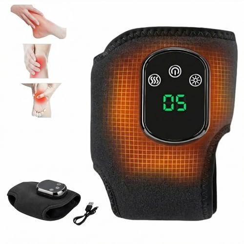 Fussmassagegerät elektrisch testsieger, 3-In-1-Fußmassager, Neuropathie Fussmassage, Portable Cordless Ankle Massagers with 3 Vibration Modes & 5 Heat Settings (1pcs)