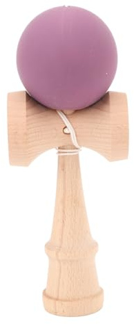 Pyralxwight Kendama-Spielzeug aus Holz, tragbares Kendama mit Schnur zur Förderung der Hand-Auge-Koordination, hochwertiges Balance-Spiel aus Buchenholz mit Ball und Becher für Indoor- und (Lila)