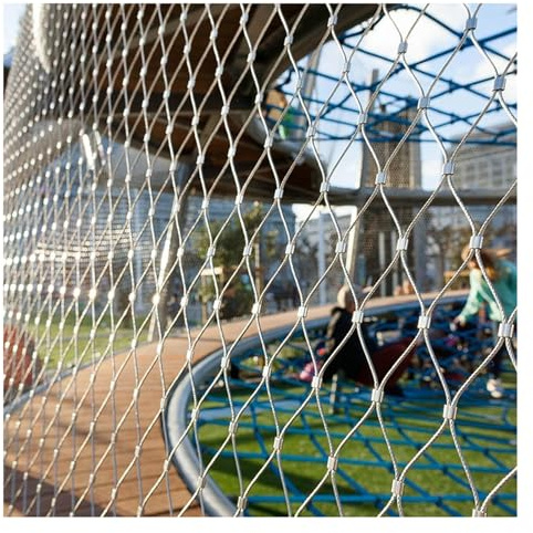 304 fritt stål flexibelt repnät för balustrader växt klättringsnät djur bar och fjäderfä stängsel storlek: L 1,5 x B 5 m (1,50 x 5 m)