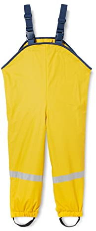 Playshoes Rain Overalls Textile Lining Pantalón Impermeable, Yellow, 128 Unisex bebé