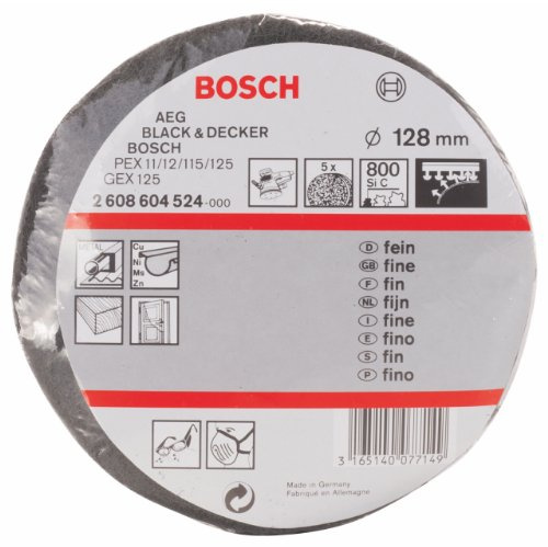 Bosch Professional Schleifvlies für Exzenterschleifer (5 Stück, 128 mm, Körnung 800, fein) 2608604524