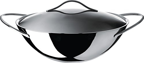 Alessi EG308 Domenica Wok, Acciaio Inossidabile 18/10/Trilamina, Lucido, 34 cm