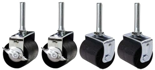 King's Brand Heavy Duty Caster Wheels for Bed Frame ~Set of 4~ (2 Locking & 2 None Locking)