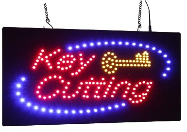 Key Cutting Sign, 19x10, 48x24cm, TOPKING, LED, Neon, Florescent, Signage, Signboard, Display, Billboard, Screen, Grand Opening, Gift
