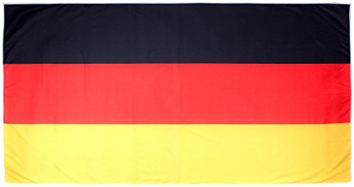 PEARL Deutschland Handtuch: Mikrofaser-Sport-Handtuch für Fitness-Studio & Strand, 180 x 90 cm (Strandtuch Deutschland, Badetuch Flagge, EMS)