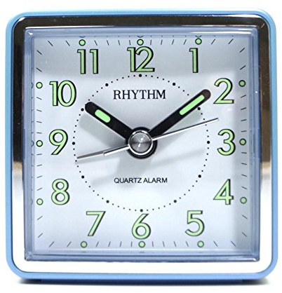 RHYTHM cre21 0nr04 Despertador plástico analógico Alarma Blanco Azul