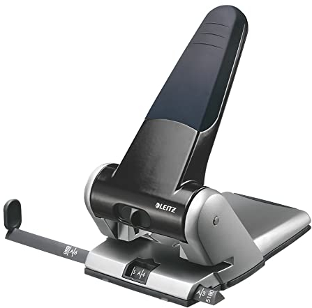 Leitz Locher, 2- und 4-Loch, 65 Blätter (80 g/m²), Schwarz, Kunststoff, A3 Format, 6.5 mm Lochtiefe