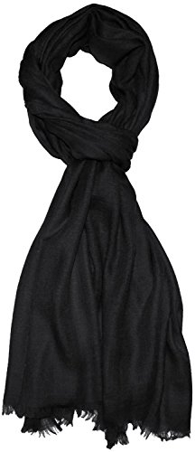 Lorenzo Cana Herren Schal Schaltuch 100% Kaschmir, 70 cm x 200 cm leicht kuschelweich Kaschmirschal Kaschmirtuch Kaschmirpashmina einfarbig schwarz 7831711