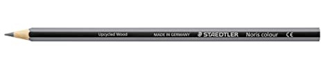 STAEDTLER Noris colour 185 färgpennor – ljusgrå, 12 stycken | Tillverkade av återvunnet trä, halkfria – för barn och vuxna – art.nr. 185-80