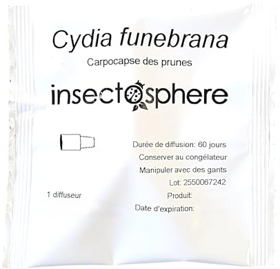 Capsule de phéromone contre le ver de la prune (Carpocapse des prunes).