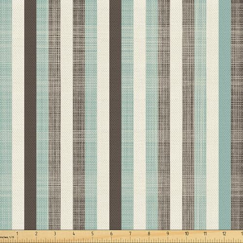 ABAKUHAUS Retro Stoff als Meterware, Gestreift Klassisch Alt, Qualitäts Stoff Dekorativer Polster Heimtextilienstoff, 2M (148x200cm),Mandelgrün Braun Creme
