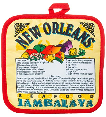 New Orleans Seafood Jambalaya Recipe Souvenir Pot Holder