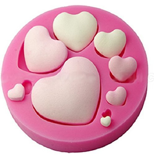 Stampo in silicone per uso artigianale 8 cuori di diverse dimensioni decorazioni romantiche resina sapone gesso candele idee regalo matrimonio fai da te artigianato creativo