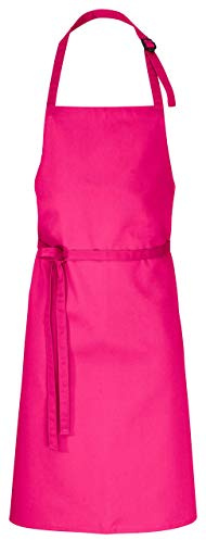 DESERMO Premium Latzschürze 100x80cm (LXB) - Verstellbare Küchenschürze für Frau & Mann – Kochschürze aus Baumwollmischung - Schürze mit großer Farbauswahl - 220g/m²(Fuchsia)