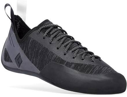 BLACK DIAMOND Men’s Momentum Lace Rock Climbing Shoes | Engineered Knit Upper | 4.3mm Rubber Outsole | Black-Anthracite | Size 9.5