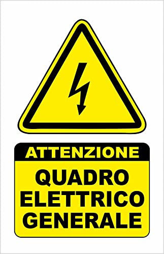 NEW CARTELLO SEGNALETICO - QUADRO ELETTRICO GENERALE - Adesivo Extra Resistente, Pannello in Forex, Pannello In Alluminio (PANNELLO IN ALLUMINIO 20X31 cm)