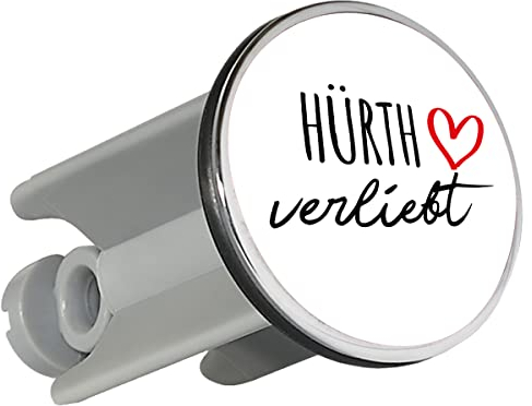 Huuraa Waschbeckenstöpsel Hürth verliebt Geschenk Stopfen 4cm höhenverstellbar 6,5 bis 8,5cm Hürth Geschenkidee