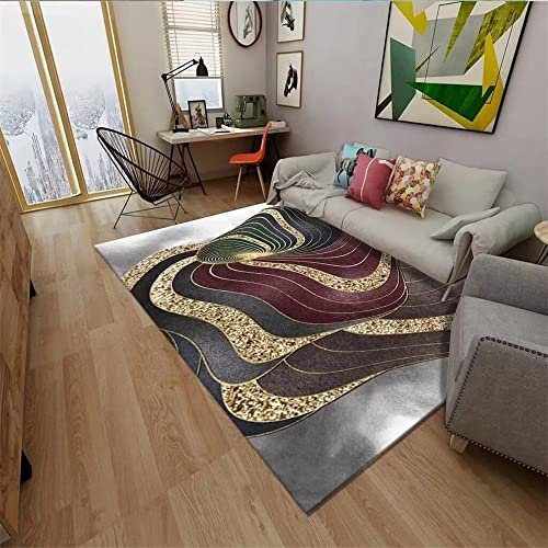 PHLCF Fußmatten in Küchenmatten Wohnzimmer Grauer Teppich Schlafzimmer Langflorteppich Arbeitszimmer Bodenmatte Teppiche & Teppiche Haushaltsteppiche 160X230CM 5ft 3 X7ft 6.6