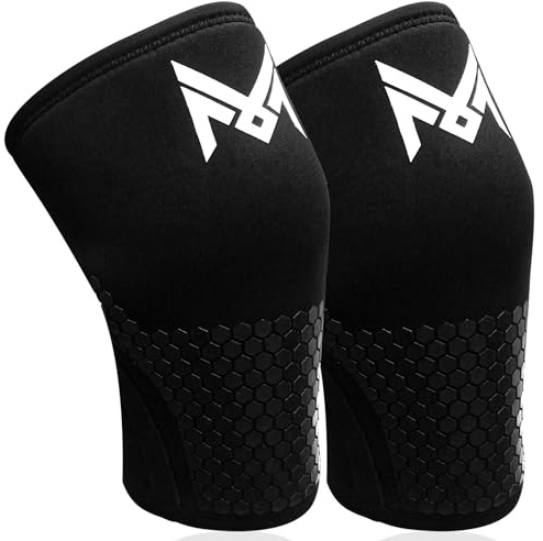 MERCURYAL 2er-Pack Crossfit-Knieschoner für Training, Gym-Knieschützer, Powerlifting, Neopren, 5 mm, Fitnessstudio (L)