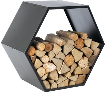 WESTMANN Étagère à bois de cheminée en forme d'abeille, 88 x 45 x 77 cm, en acier, pour ranger le bois de chauffage