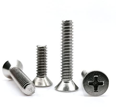 Schrauben- und Muttern-Set, 10 Stück UNC 2#-56 4#-40 6#-32 8#-32 10#-24 US-Grobgewinde 304 Edelstahl Kreuzschlitzschraube mit flachem Senkkopf (Farbe: 2 Zoll, Größe: 10 Stück UNC 10-24) (Size : 1-3/4
