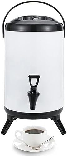 ANSNOW Heißwasserspender Mit Wasserhahn, Edelstahl, Catering-Urne, Getränkespender, Wasserkocher,Tat, Geeignet Für Büro, Party Und Buffet/Weiß/10L