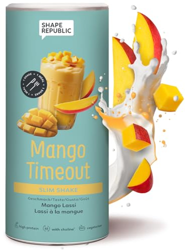 SHAPE REPUBLIC Mango Lassi - Abnehm Shake - Proteinreich - Enthält 24 Vitamine & Mineralstoffe - Diät Shakes zum Abnehmen