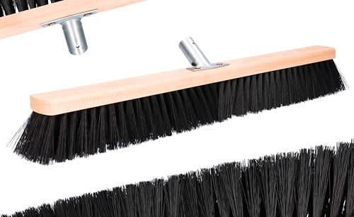 ToolSpace Balai d'extérieur 60 cm Balai de Rue Balai de Salon, Balai à poussière, Balai Industriel, de Jardin, d'intérieur, Guidé à la Main Balai en Bois Balai pour Rues et trottoirs