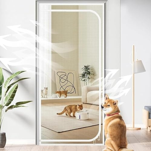 Fliegengittertür Cat Screen Katzennetz Für Balkon 130cm X 220cm, Haustiere Bildschirm Tür, Verhindern, DASS Katzen Aus Laufen, Katze Mesh Tür Bildschirm Für Wohnzimmer, Schlafzimmer, Küche ( Color : W